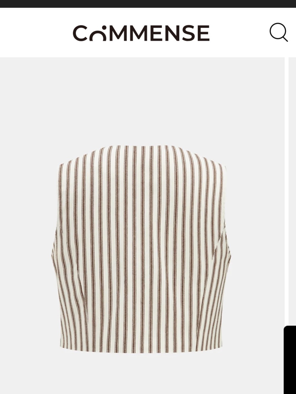 NWT! Commense Cream and Brown Vertical-Stripe Maxi Skirt with Front Buttons - Picture 3 of 11